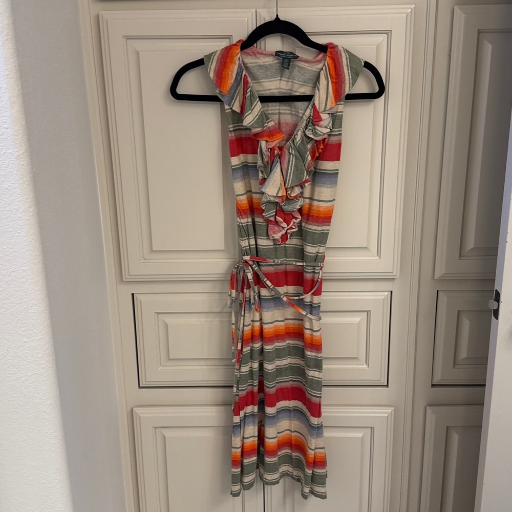 Striped Multicolor Ruffle Dress - Picture 2 of 5